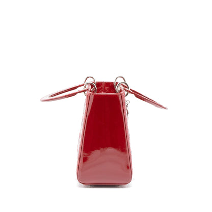 Dior Medium Lady Dior Patent Leather Red