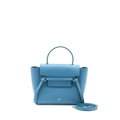 Celine Nano Belt Purse Grained Calfskin Blue