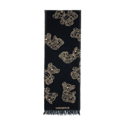 Burberry Kids Thomas Bear Wool Jacquard Scarf 127 x 20cm