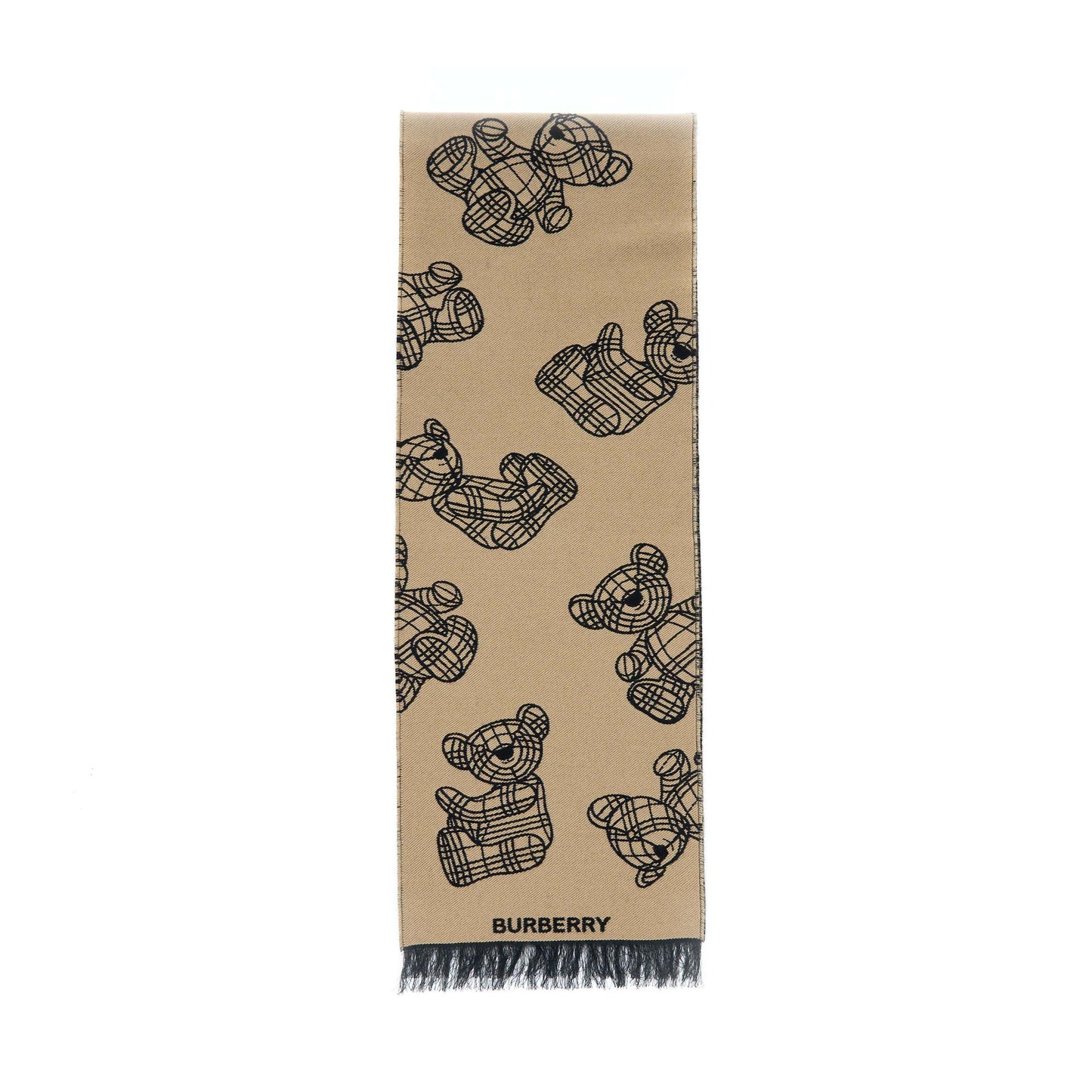 Burberry Kids Thomas Bear Wool Jacquard Scarf 127 x 20cm