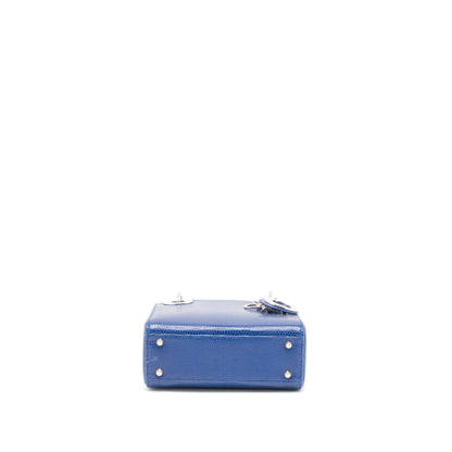 Dior Mini Lady Dior Lizard Blue Crystal