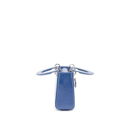 Dior Mini Lady Dior Lizard Blue Crystal