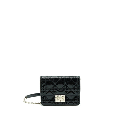 Dior Mini Miss Dior Flap Purse Patent Black