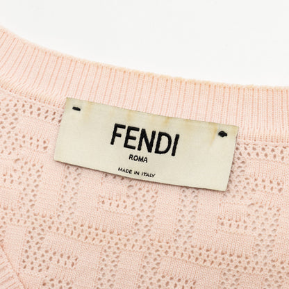 Fendi Size 36 Naomi Cropped Cardigan Viscose Pink