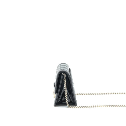 Dior Mini Miss Dior Flap Purse Patent Black