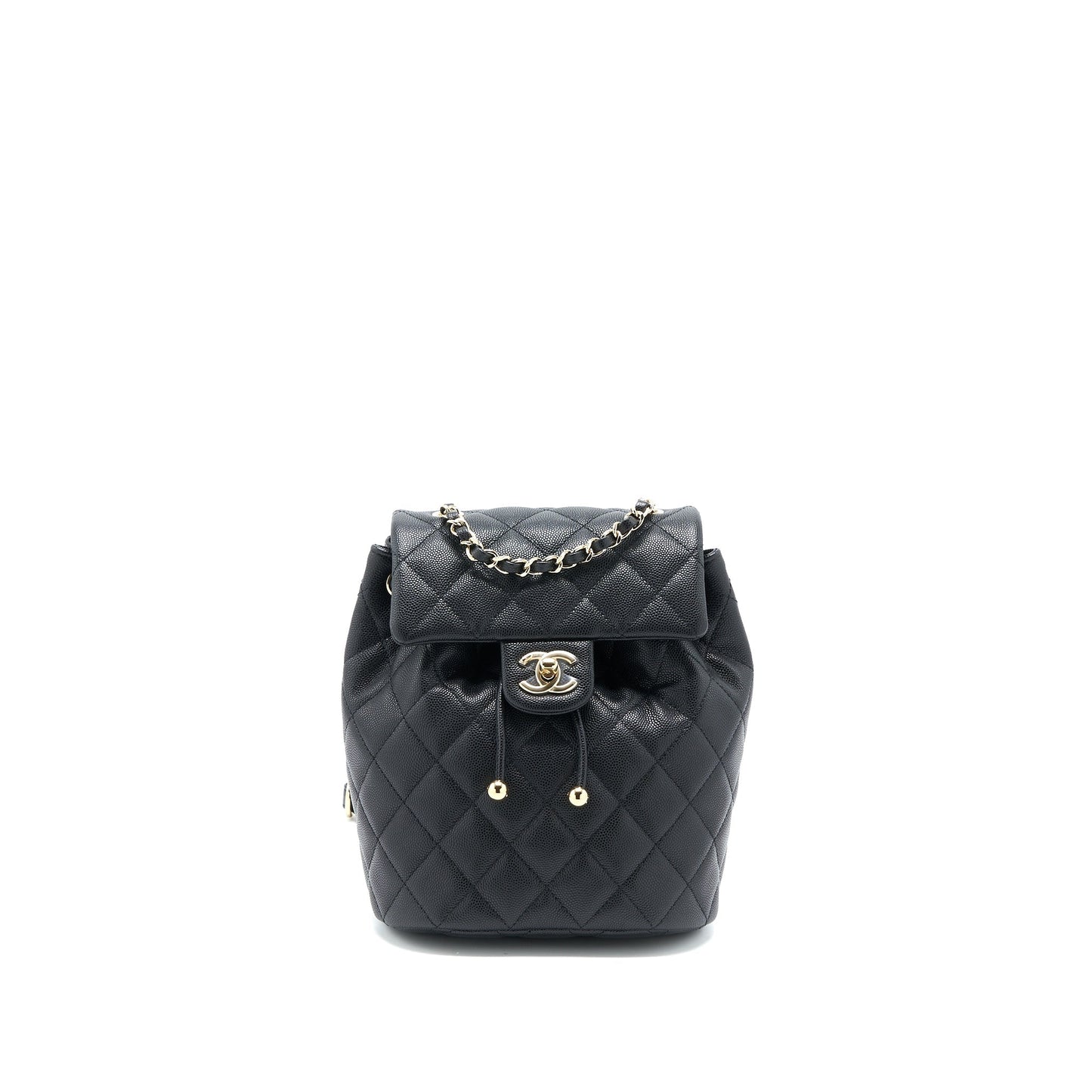 Chanel 23p Mini Flap Backpack Caviar Black LGHW (Microchip)