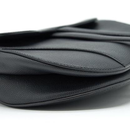 Dior Medium Saddle Purse Grained Calfskin Black