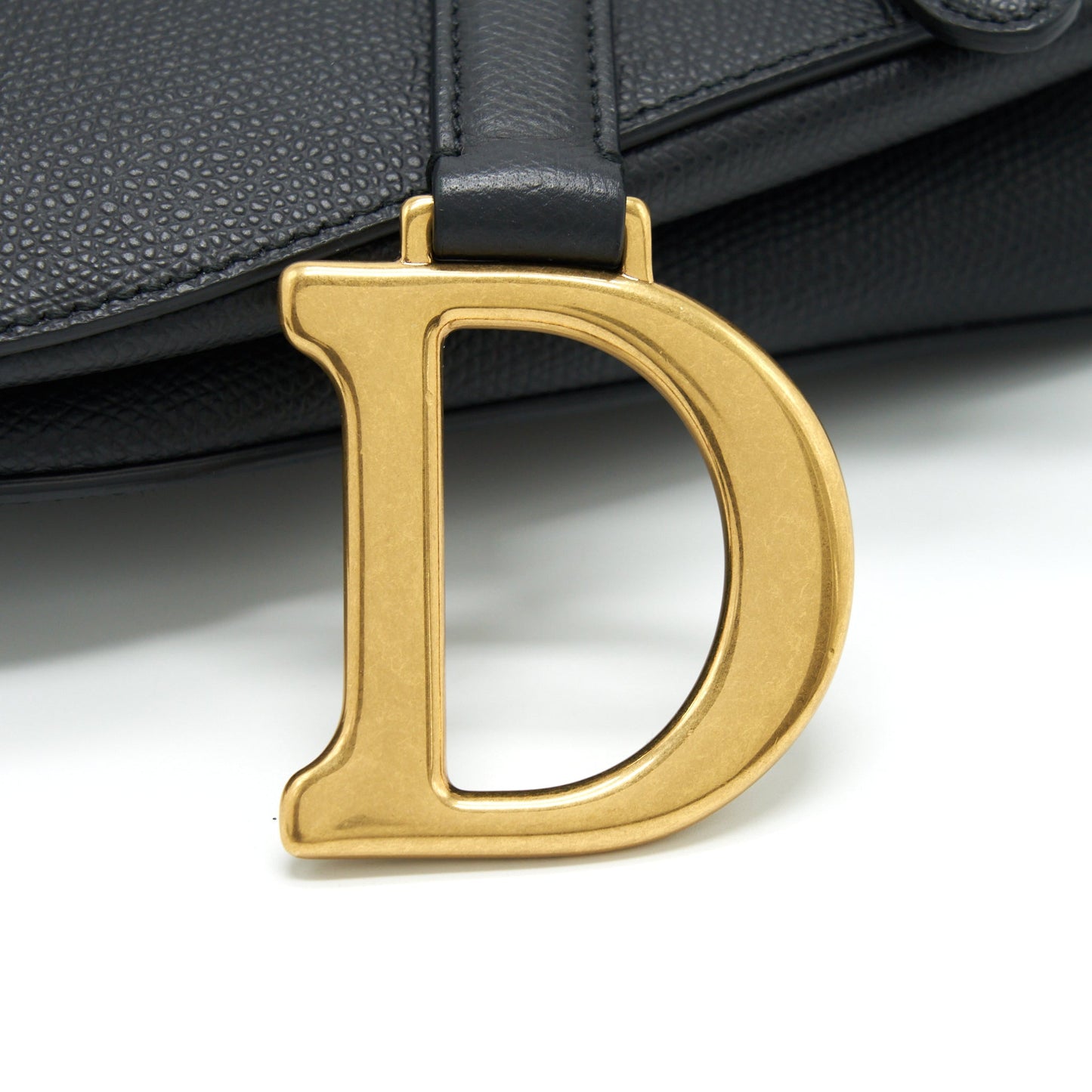 Dior Medium Saddle Purse Grained Calfskin Black