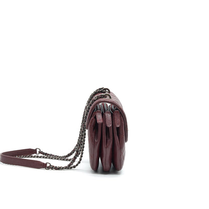 CHANEL Small Flap Bag With Chain Burgundy SHW