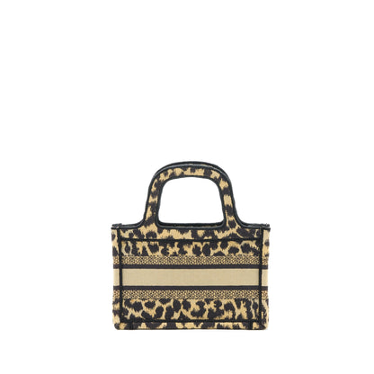 Dior Mini Book Tote Mizza Embroidery Beige/Black