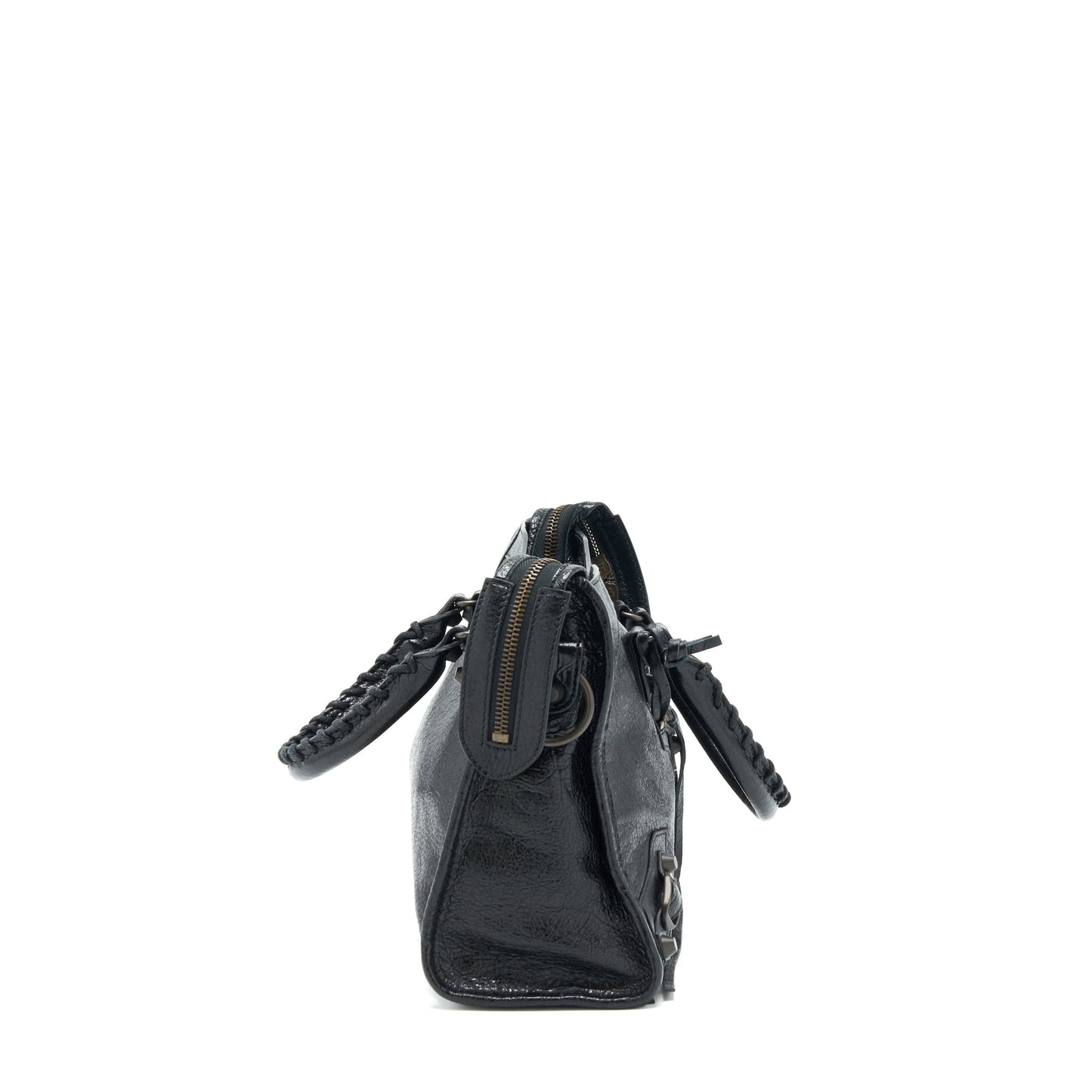 Balenciaga Small Classic City Crossbody Purse black with Logo print strap