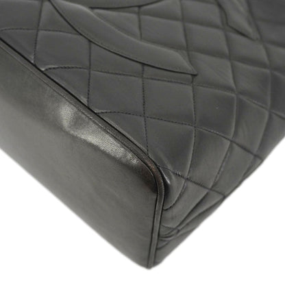 CHANEL Medallion Quilted Leather Tote Bag Black