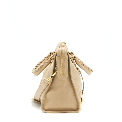 Balenciaga Medium Metallic edge City Purse beige