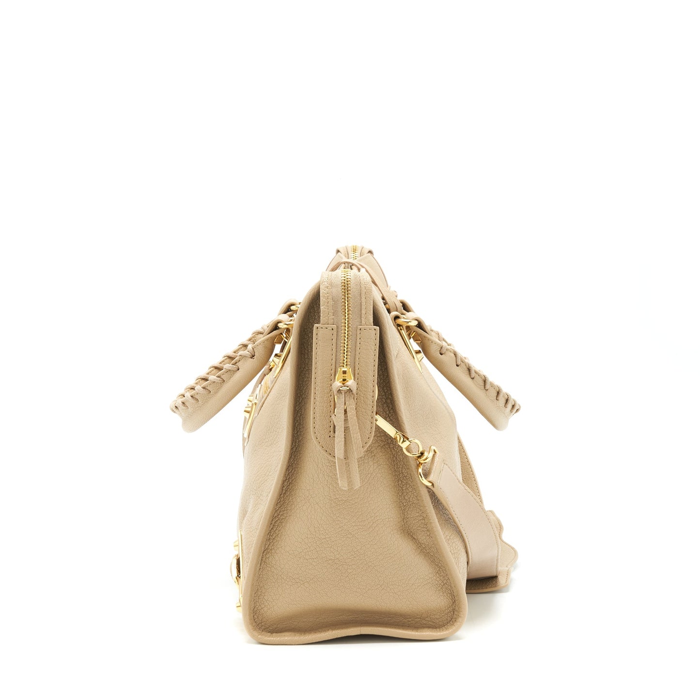 Balenciaga Medium Metallic edge City Purse beige