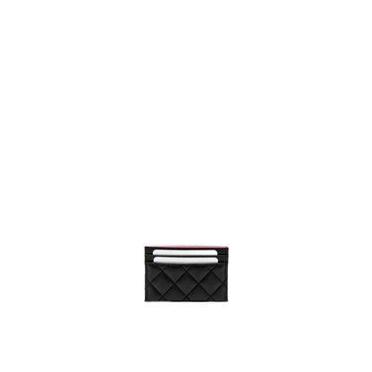 Chanel 23P Quilted CC Logo Card Holder Caviar Black LGHW (Microchip)