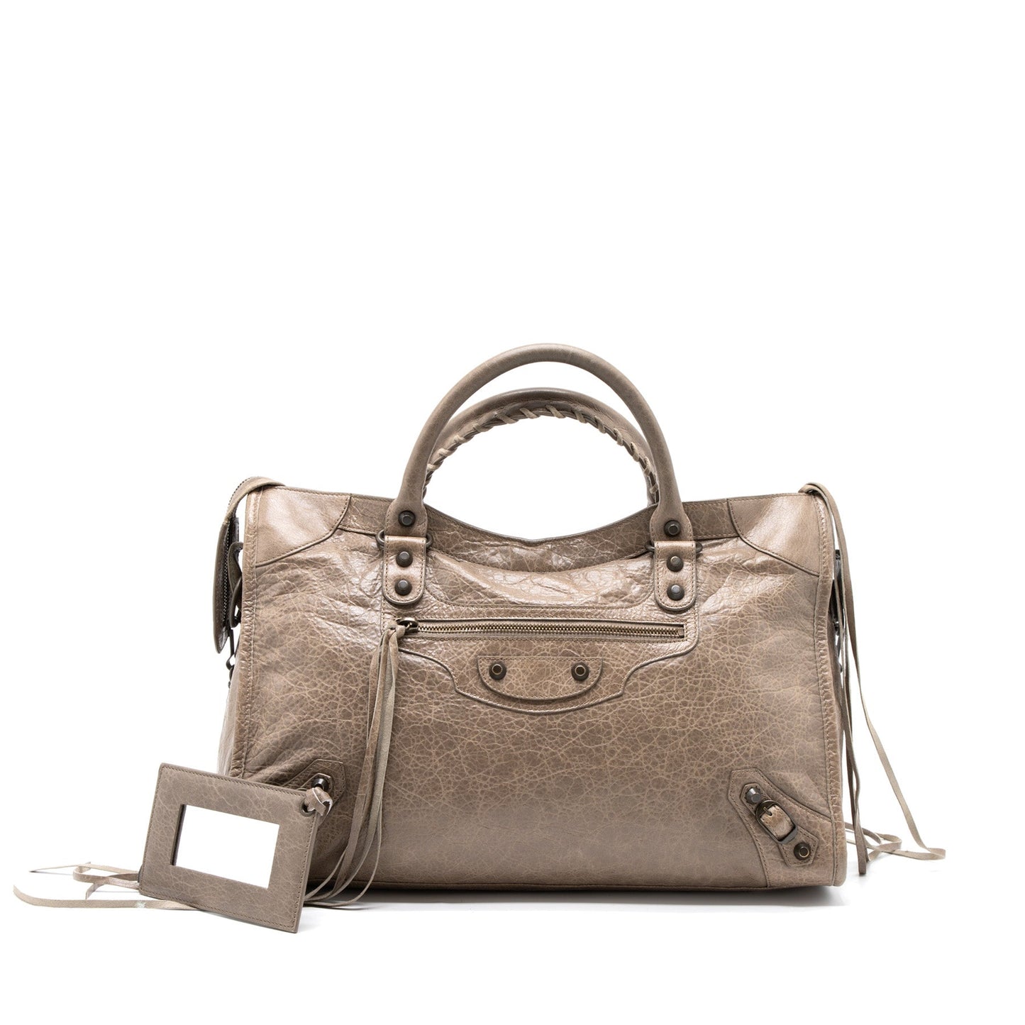 Balenciaga Classic City Purse Light Brown Ruthenium Hardware