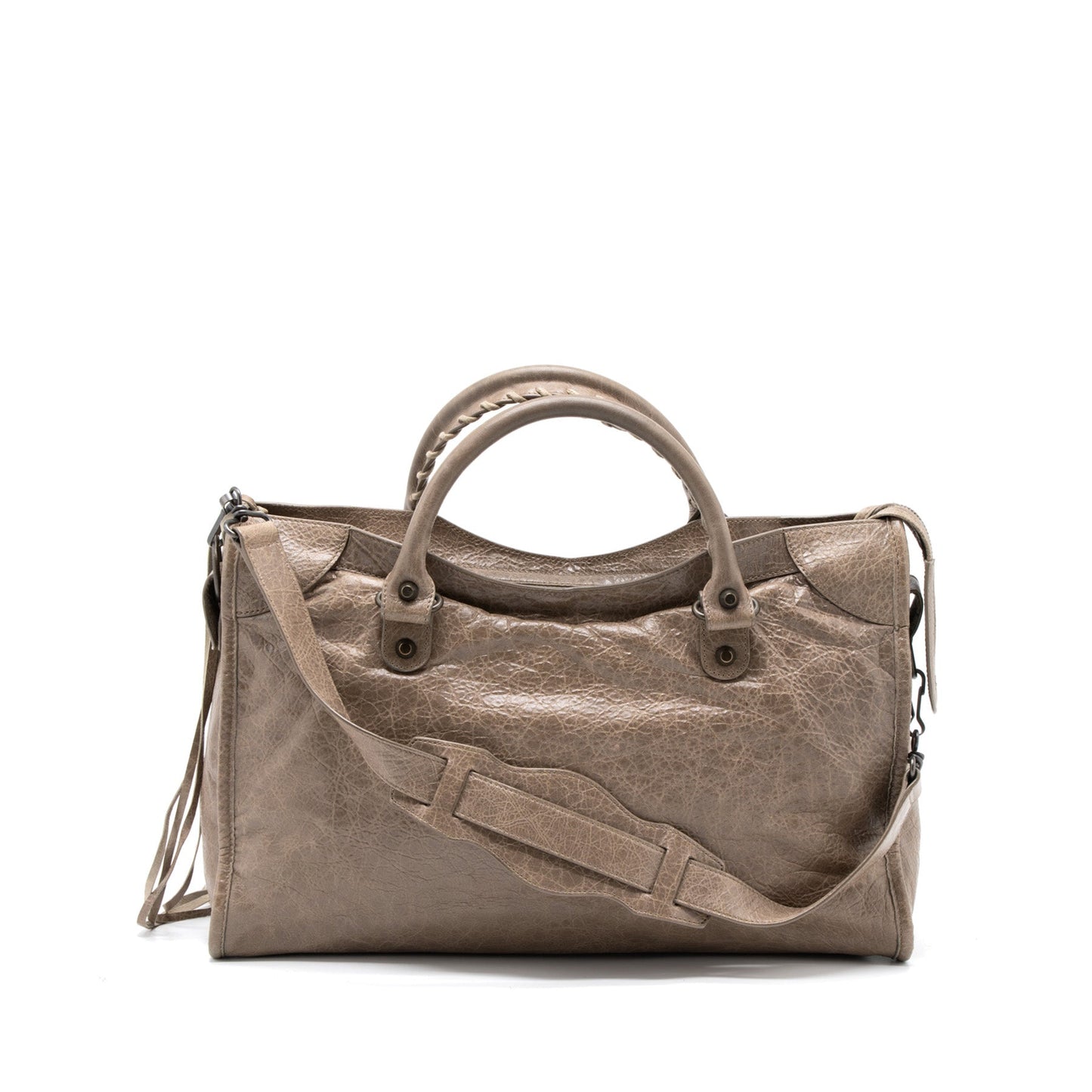 Balenciaga Classic City Purse Light Brown Ruthenium Hardware