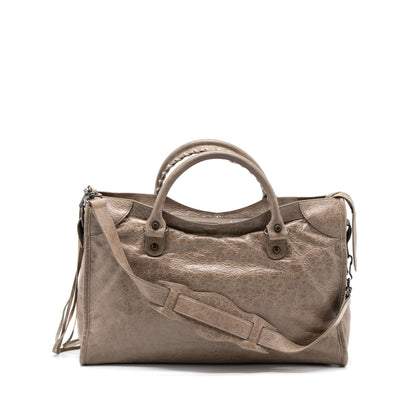 Balenciaga Classic City Purse Light Brown Ruthenium Hardware