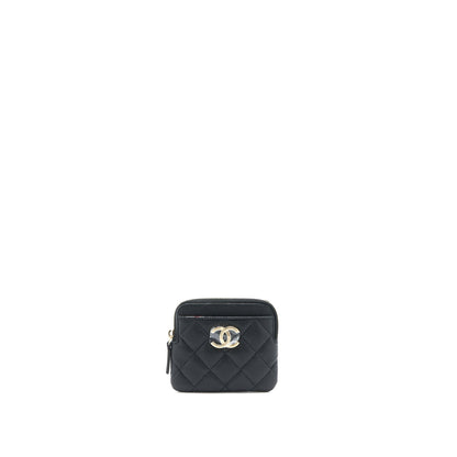 Chanel 23C Zipped Coin Purse Caviar Black LGHW (Microchip)