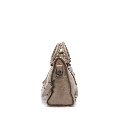 Balenciaga Classic City Purse Light Brown Ruthenium Hardware