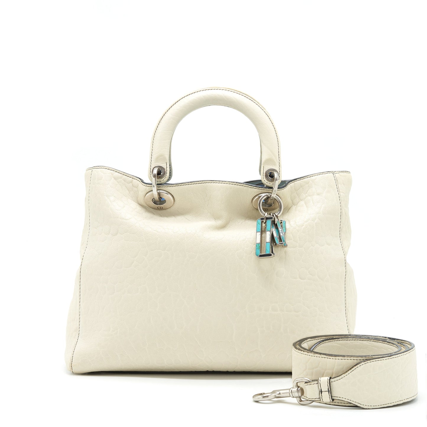 Dior Diorissimo Tote Purse White Multicolour Hardware