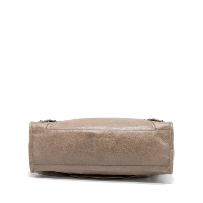 Balenciaga Classic City Purse Light Brown Ruthenium Hardware