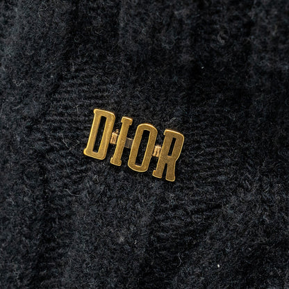 Dior Letter Logo Wire-Brimmed Beanie Wool Black