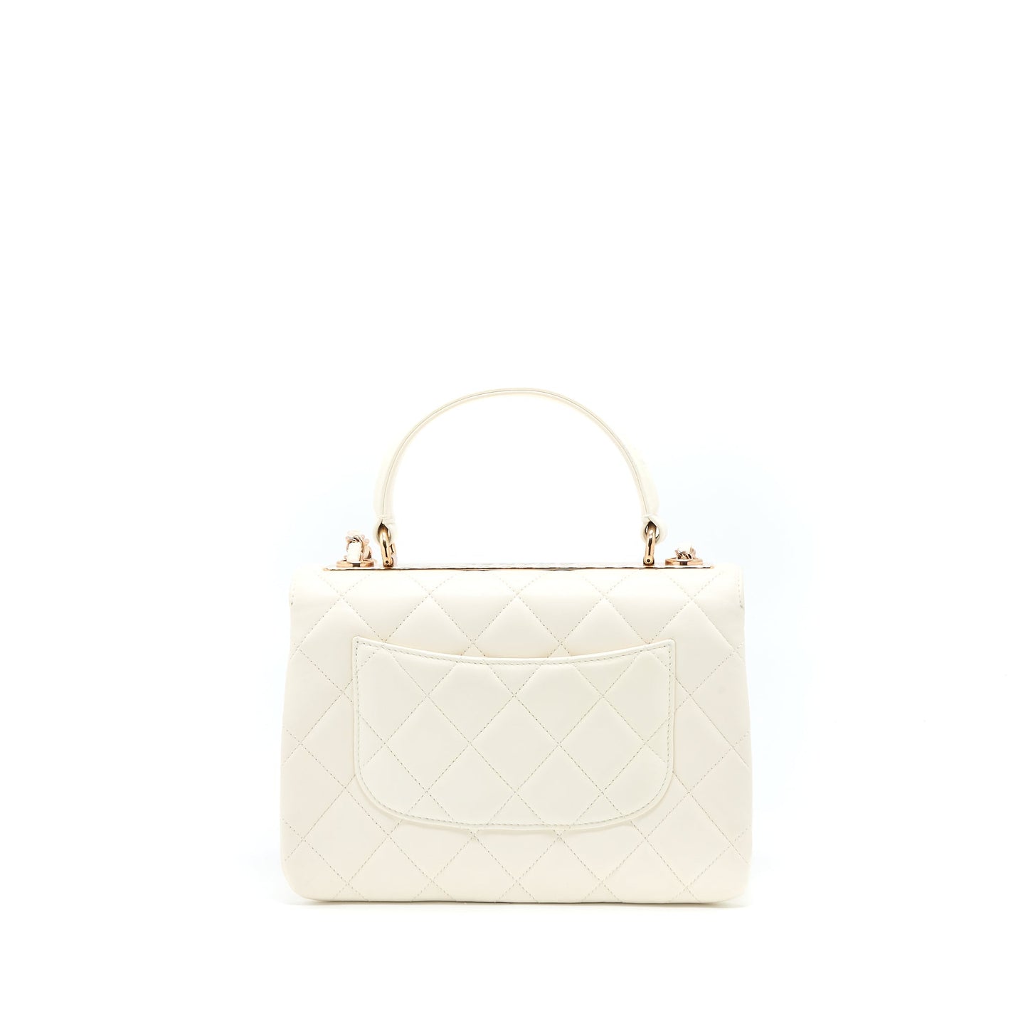 Chanel Small Trendy CC Lambskin White RGHW (Microchip)