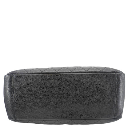 CHANEL Grand Shopping Quilted Leather Tote Bag Black