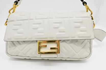 Fendi Baguette in White Nappa Leather