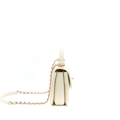 Chanel Small Trendy CC Lambskin White RGHW (Microchip)
