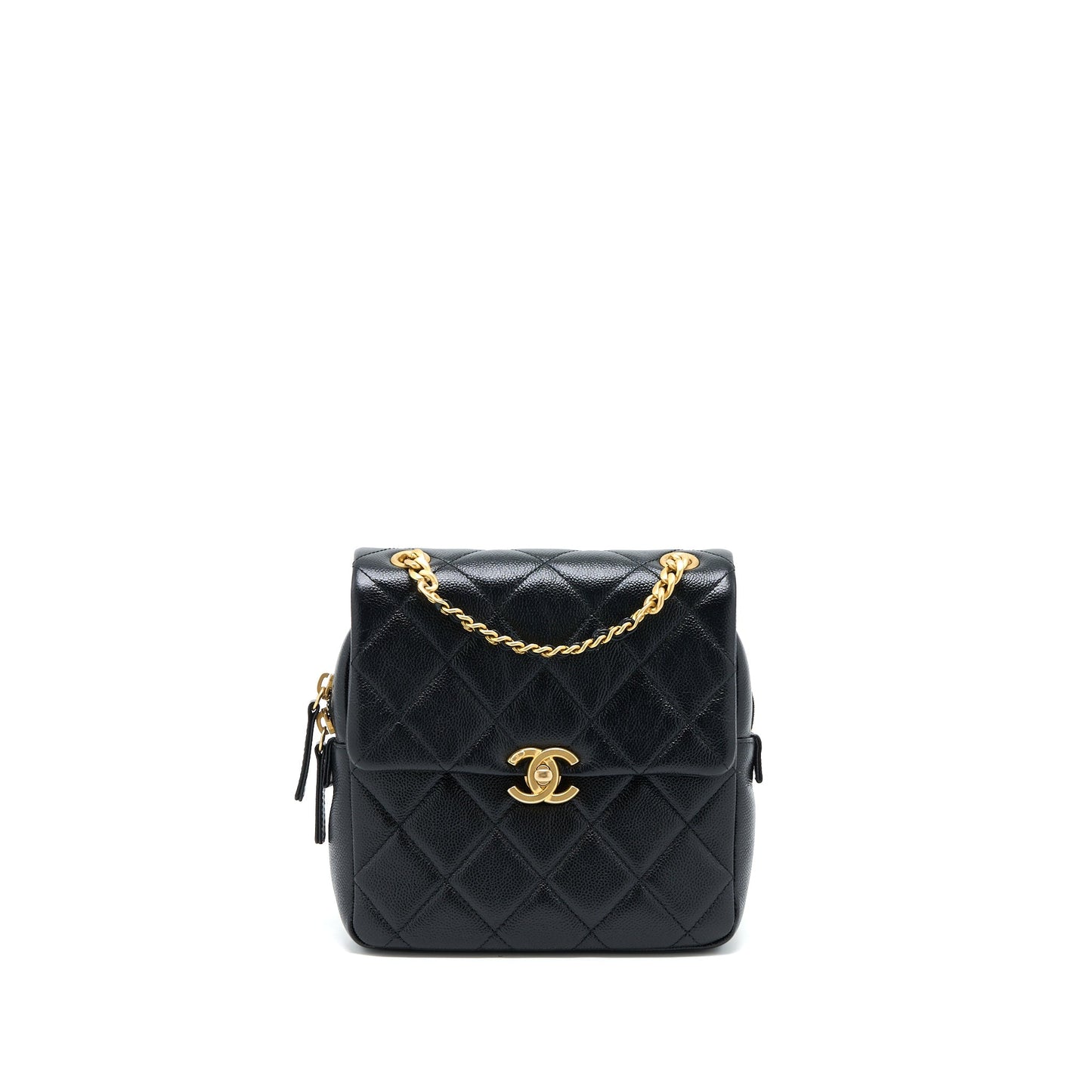 Chanel 22P Flap Backpack Caviar Black Brushed GHW (Microchip)