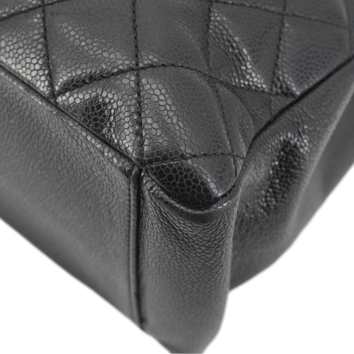CHANEL Grand Shopping Quilted Leather Tote Bag Black