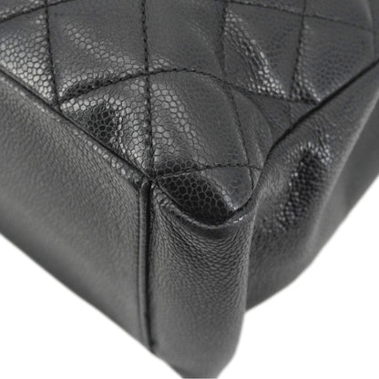 CHANEL Grand Shopping Quilted Leather Tote Bag Black