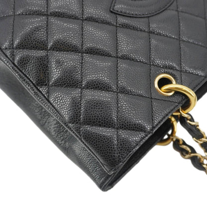 CHANEL Grand Shopping Quilted Leather Tote Bag Black