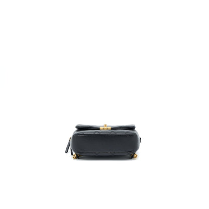 Chanel 22P Flap Backpack Caviar Black Brushed GHW (Microchip)
