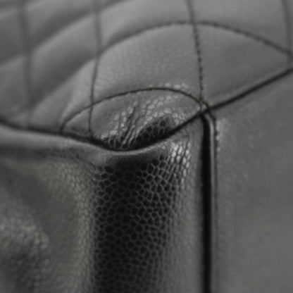 CHANEL Grand Shopping Quilted Leather Tote Bag Black
