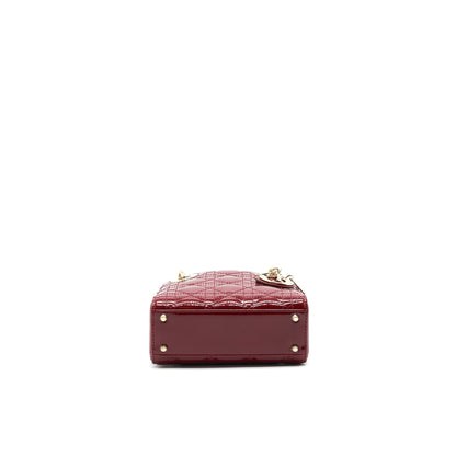 Dior Mini Lady Dior Patent leather Red with LGHW