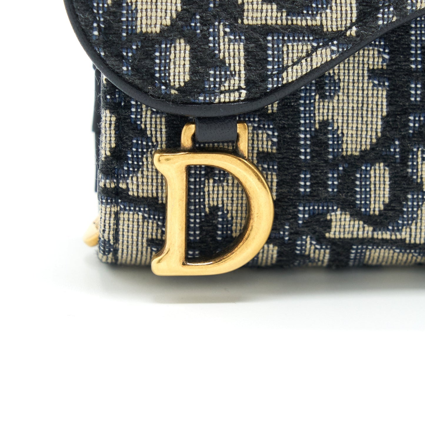 Dior Saddle Compact Wallet Blue Oblique Canvas