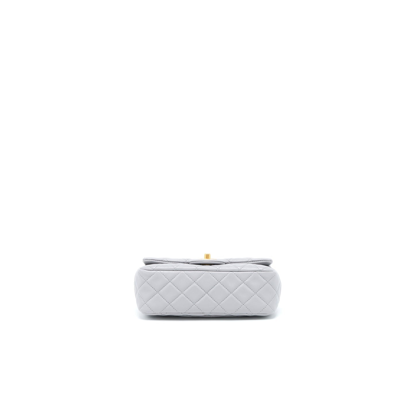 Chanel Pearl Crush Mini Rectangular Flap Bag Lambskin Light Grey Brushed GHW (Microchip)