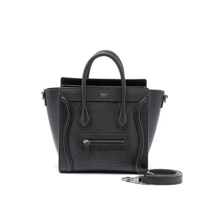 Celine Nano Luggage Purse Calfskin Black