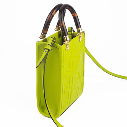 Fendi Mini Sunshine Shopper Bag in Acid Green