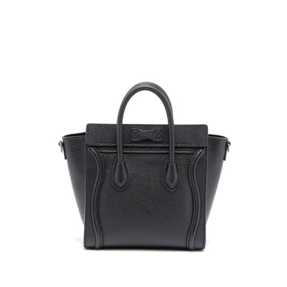 Celine Nano Luggage Purse Calfskin Black