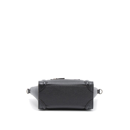 Celine Nano Luggage Purse Calfskin Black