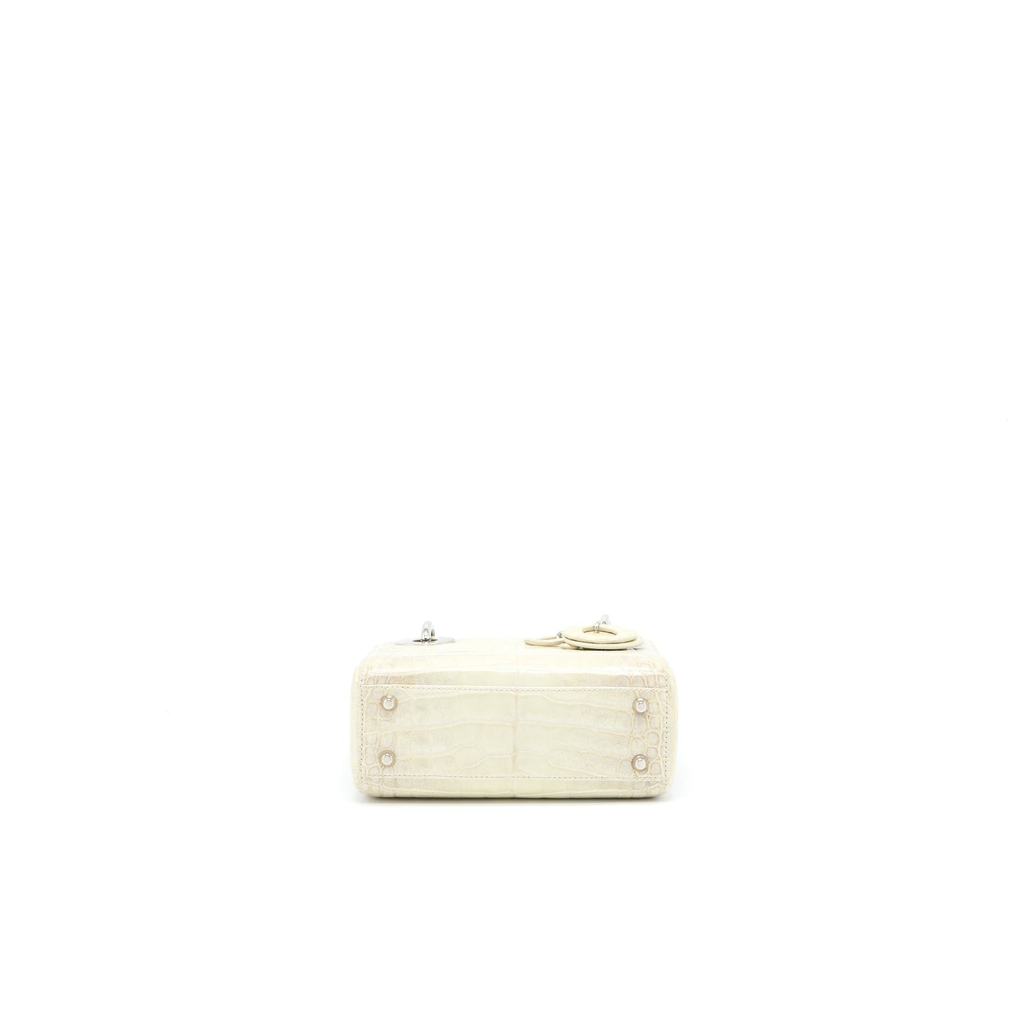 Dior Mini Lady Dior Himalayan Crocodile White
