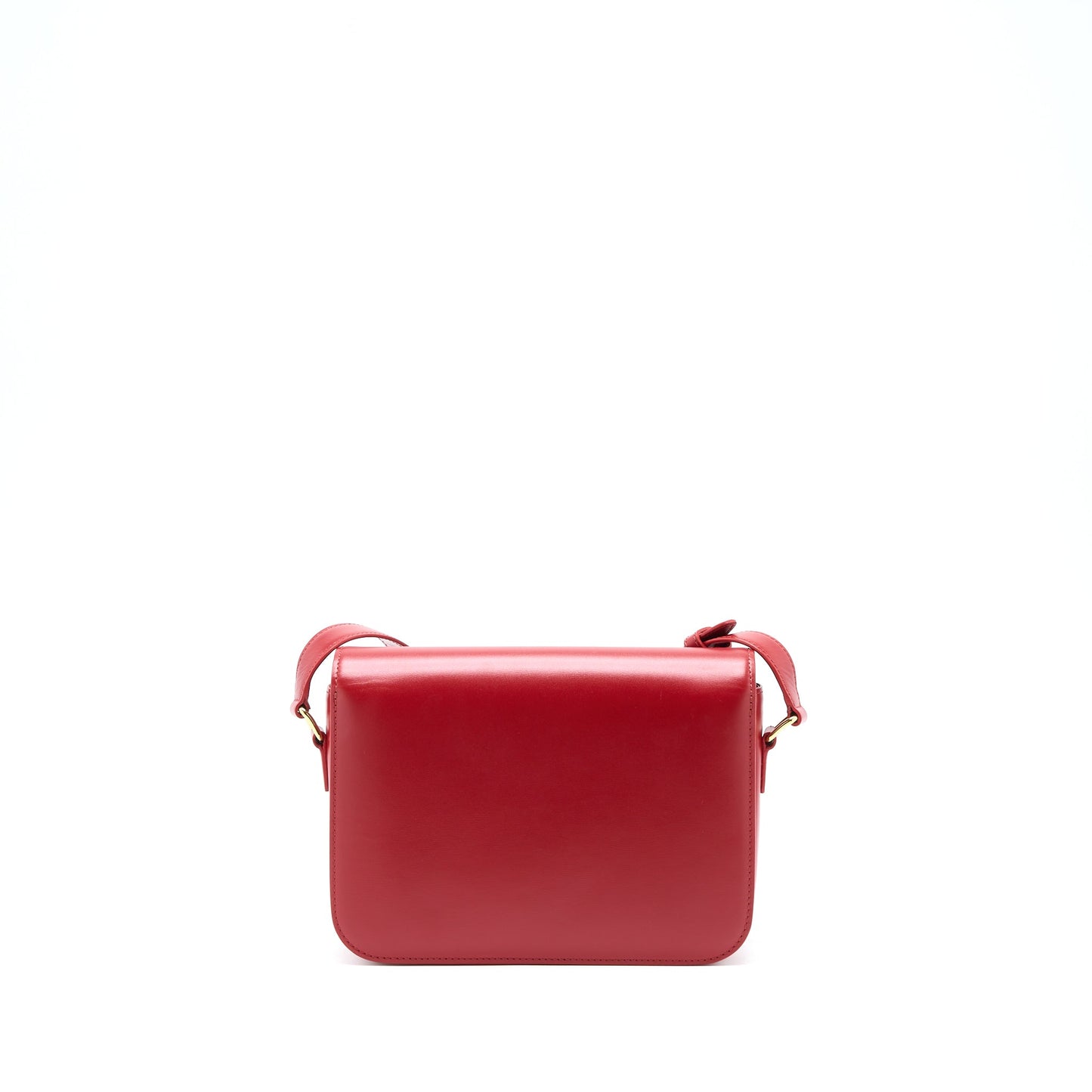 Celine Medium Classique Triomphe Purse Shiny Calfskin Red