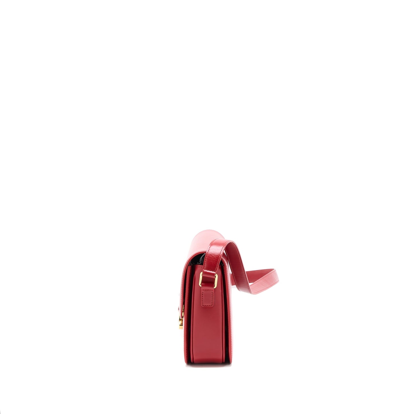 Celine Medium Classique Triomphe Purse Shiny Calfskin Red
