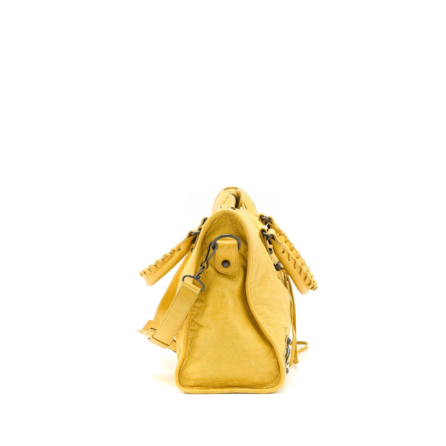 Balenciaga Classic City Purse Lambskin Yellow with Black Hardware