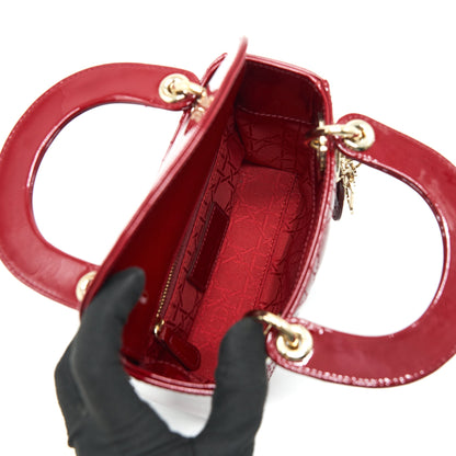 Dior Mini Lady Dior Patent leather Red with LGHW