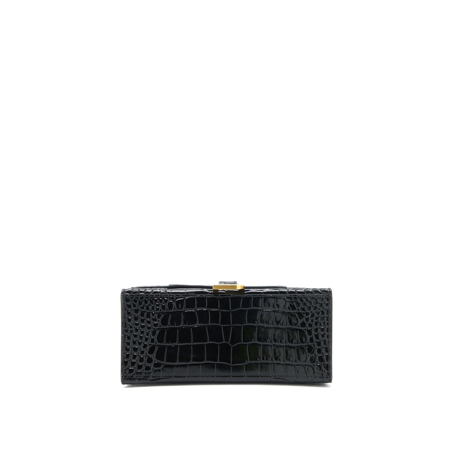 Balenciaga Hourglass S Crocodile-Embossed leather handbag Black